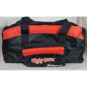 Ugly Stik Shakespeare‎ Fishing Tote Black Red Duffle Carry Bag travel overnight